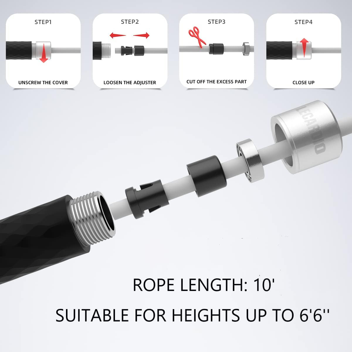 Weighted Jump Rope - 1 Lb Jump Ropes for Fitness, Skipping Rope with Weighted Aluminum Alloy Handle, Jump Rope for Men Women, Suitable for Boxing Endurance and Fitness Gym
